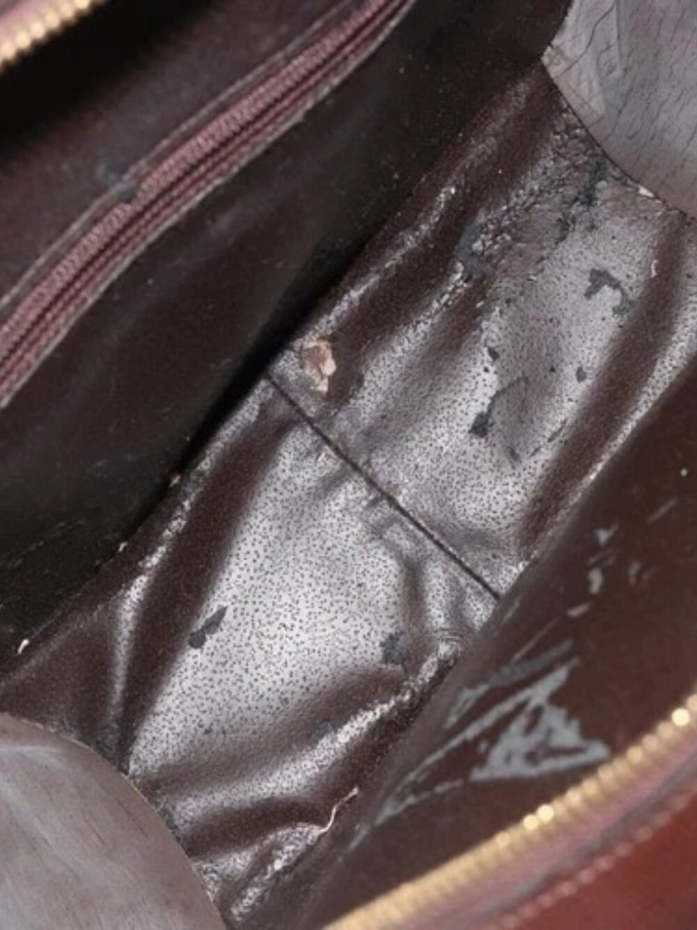Christian Dior Hand Bag Leather Brown Gold Auth 185163 - Picture 11 of 16
